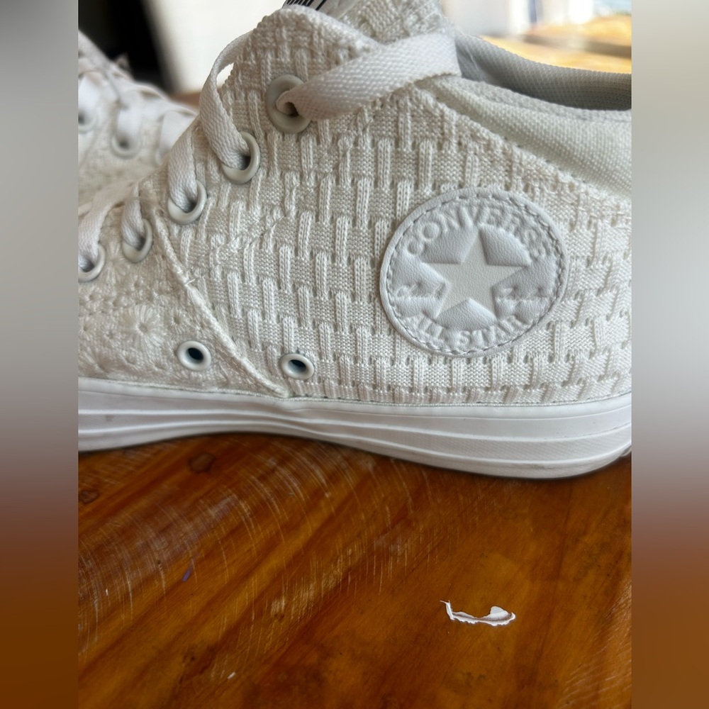 Converse Chuck Taylor Shoreline Mid Top Off White Sneaker Women Size 8 - Picture 9 of 12
